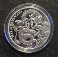 One Ounce Silver Round - Year of the Dragon