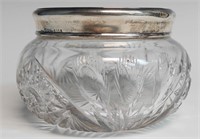 Cut Glass and Silver Dresser Container