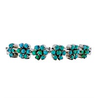 Turquoise Flower Bracelet Sterling Silver
