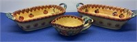 Hand Painted and Made in Italy , 2 Casserole