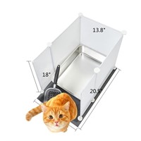 MEEXPAWS Stainless Steel Litter Box for Cats