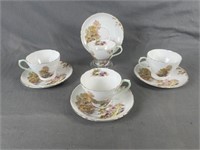 Shelley Heather 4 Cups & Saucers