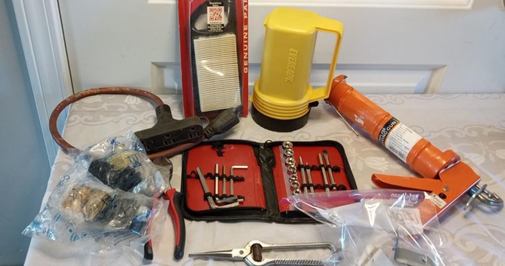 Assorted Tools, Auto Parts, & Hardware