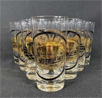 Ten North American Can Lines Highball Glasses