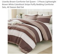 Litanika Brown Comforter Set Queen