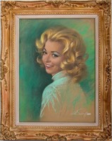 Arthur Sarnoff Woman's Portrait Pastel on Paper