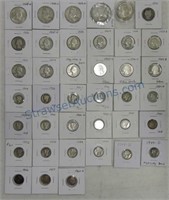US coin lot: 4 Franklin halves, 1946 BTW half,