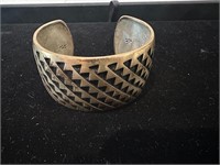 Signed Bernard Dawahoya Hopi Silver Cuff