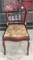 Mahogany Empire Rose Carved Side Chair