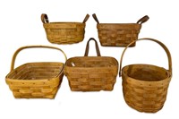 Lot (5) Longaberger Planter Baskets
