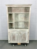 Solid Wood Distressed Storage Cabinet