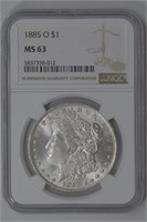 1885-O Morgan Silver Dollar NGC MS63