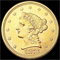 1873 $2.50 Gold Quarter Eagle CHOICE BU