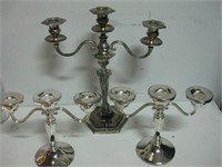 CANDLE SILVERPLATE CANDLABRA SET OF 3