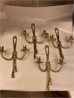 SET OF 4 SOLID BRASS WALL SCONCES