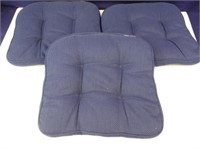 Set of (3) Blue Chair Cushions