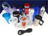 Large Lot of Assorted Cups & Thermos'