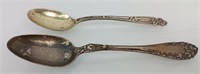2 antique sterling silver spoons