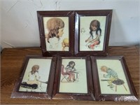 5 Small Framed Art Pieces