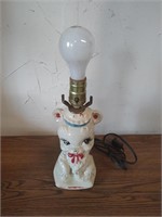 Vintage Ceramic Teddy Bear Lamp