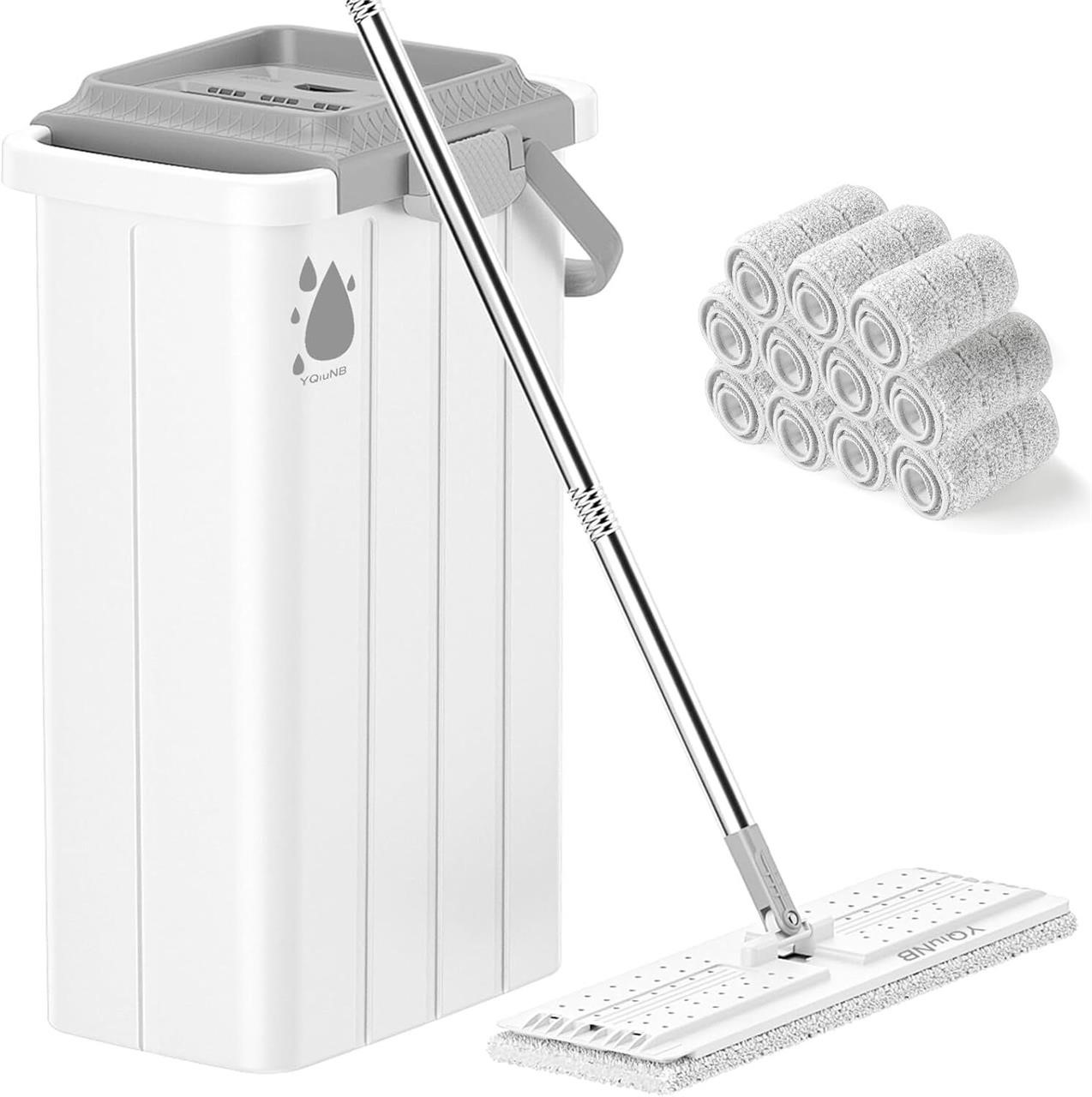 Mop and Bucket with Wringer Set  with 11 Pads