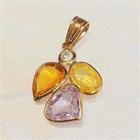 $1600 14K  Fancy Sapphire(2.5ct) Diamond(0.03ct) P