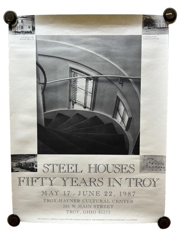1987 Troy Ohio Steel Houses Cultural Center Poster