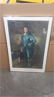 Vintage Print Of The Blue Boy In Gold Metal F