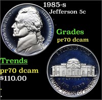 Proof 1985-s Jefferson Nickel 5c Graded pr70 dcam