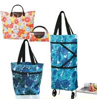 Foldable Shopping Bag with Wheels Collapsible