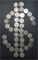 Roll of (40) 90% Silver Quarters $10 FV 1898-1964