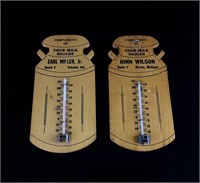Dairy Adv. Thermometers Wood Milk Cans Indiana
