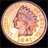 1891 Indian Head Penny GEM PROOF RED