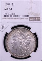 1887 NGC MS64 MORGAN DOLLAR