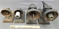 2 Pair Antique Cast Iron Outdoor Light Fixtures