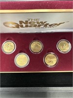 5 gold plated state quarters in box