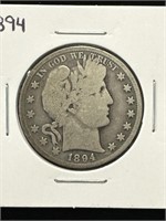 Silver 1894 Barber Half Dollar