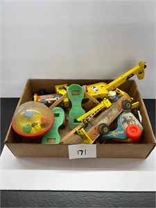 Box lot vintage toys - fisher price etc
