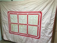 Red & White Quilt - Some Fraying