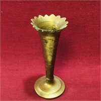 Small Brass Flower Vase (Vintage) (3 3/4" Tall)