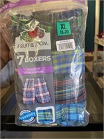 boys xl size 18/20 boxers 5 pk fruit of the looms