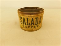 Salada coffee collectable tin 4.5 in tall