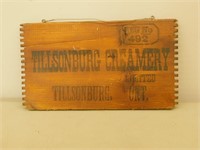 Tillsonburg creamery wooden sign 8X14