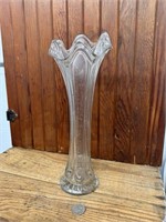 Clear Glass Draped Swung Vase