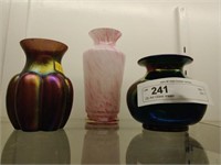 (3) Art Glass Vases