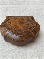 Early antique carved snuff box in Burlwood, 3" x