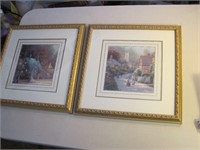 Pair of English Countryside Cottage Pictures