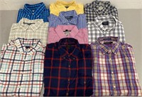 9 Button Up Shirts Various Brands Size: Large