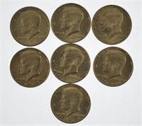 Seven Modern Kennedy Half Dollars Incl: 3