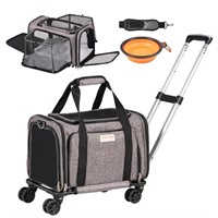 VEVOR Cat Carrier with Wheels, Airline Approved